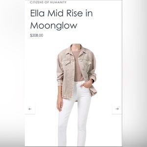NWT Citizens of Humanity Ella in Moonglow White Slim Crop Stretch Jeans size 29